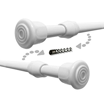 Tension Rods, WindBreath 16" by 28" Pack of 2 Spring Tension Rods Shower Adjustable Closet Rod, 22 Pounds Maximum Bearing Weight, White