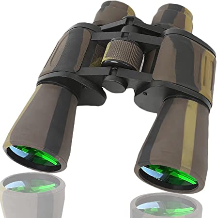 Binoculars for Adults 20x50 High Power Military Binoculars for Adults and Kids with Low Light Night Vision,Compact Waterproof Bird Watching Travel Hunting Stargazing BAK-4 Prism FMC Lens(Brown-2)