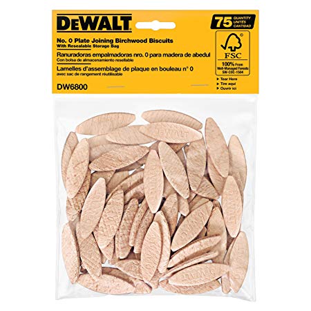 DEWALT DW6800 No. 0 Size Joining Biscuits (75 Pieces)