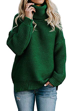 JOCAFIYE Sweaters for Women Turtleneck Long Sleeve Chunky Knit Pullover Sweater Tops
