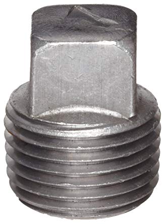 Anvil 8700159356, Malleable Iron Pipe Fitting, Square Head Plug, 1" NPT Male, Black Finish