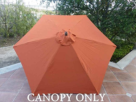 9ft Umbrella Replacement Canopy 6 Ribs in Terra Cotta (Canopy Only)