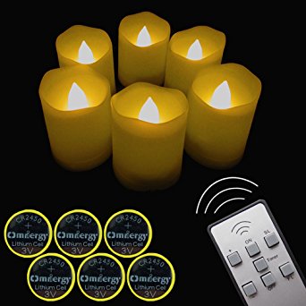 【Timer,12 Pcs Batteries Included】6 Pcs LED Votive Tea Lights Candles Battery Operated Flickering Flameless Candles 2'' Dimmable Light with Remote for Wedding Decorations Birthday Parties Gift