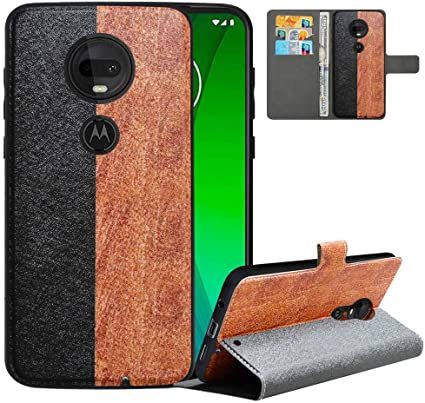 LFDZ Compatible with Moto G7 Case/Moto G7 Plus Case,PU Leather Moto G7 Wallet Case with RFID Blocking,2in1 Magnetic Detachable Flip Case for Motorola Moto G7/G7 Plus/T-Mobile Revvlry Plus,Black/Brown