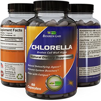 Chlorella Powder Capsules With Chlorella Growth Factor For Increased Energy & Immunity - Powerful Antioxidant Formula With Digestive Support - Vitamins A B C & E & Minerals Iron Calcium And More!