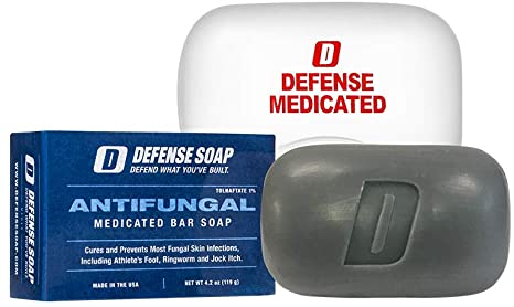Defense Antifungal Medicated Bar Soap | FDA Approved Treatment for Athlete's Foot Fungus and Intensive Treatment for Fungal Infections of The Skin