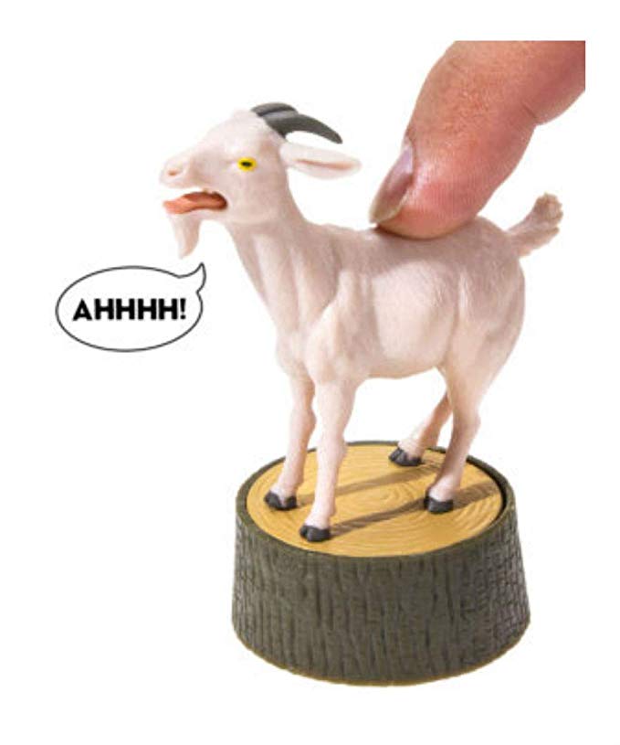 Screaming Goat Figurine and Book Desktop Goat Statue That Makes a Screaming Noise