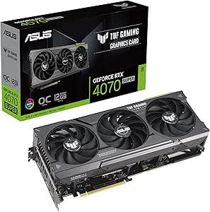 ASUS TUF Gaming NVIDIA GeForce RTX 4070 SUPER OC Edition Scheda Grafica 12 GB GDDR6X, 192 Bit, PCIe 4.0, HDMI, DisplayPort, Nero, TUF-RTX4070S-O12G-GAMING