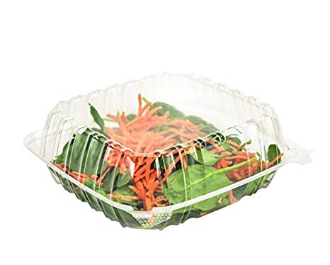 Dart Solo Dart 8" x 8"x 3" Clear Plastic Hinged Food Take-Out Container 1-Compartment (pack of 50)
