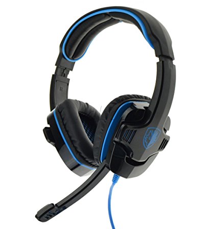 Sades SA708 PC Gaming Headset Headphone with Microphone Blue Light USB 3.5mm plug 2.2m Cable