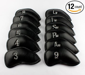 Craftsman Golf Waterproof Thick Leather Iron Club Head Covers-Set of 12 You choose color