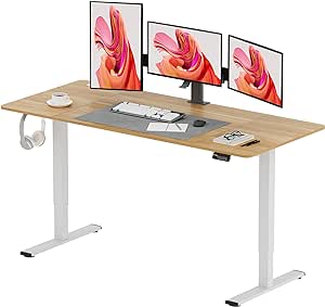 SANODESK 160 * 60 Electric Standing Desk Height Adjustable Standing Desk Sit Stand Desk Adjustable Desk 4-Memory Smart Pannel