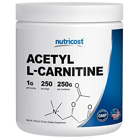 Nutricost Acetyl L-Carnitine (ALCAR) 250 Grams- 1G Per Serving - 250 Servings - Highest Quality Pure Acetyl L-Carnitine Powder