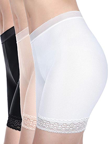 3 Pieces Lace Shorts Underwear Yoga Shorts Stretch Safety Leggings Undershorts for Women Girls