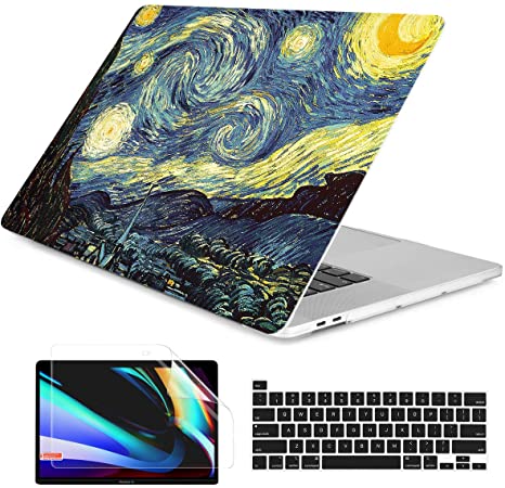 Dongke MacBook Pro 13 inch Case Model A2251/A2289 2020 Released, Plastic Hard Shell Case Cover for MacBook Pro 13 inch with Retina Display & Touch Bar Fits Touch ID, Starry Night