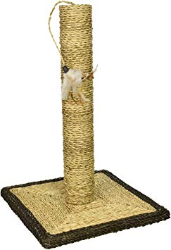 18" Natural Sisal Cat Scratching Post with Feather Toy by Weebo Pets