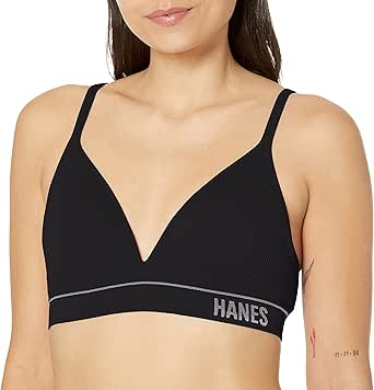 Hanes Women's Originals Seamless Bralette, Rib Contour Bralette, ComfortFlex Fit