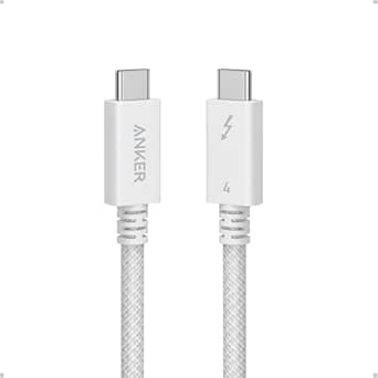 Anker Prime Thunderbolt 4 Cable, 3.3 ft USB C to USB C Cable, 240W Charging, 40Gbps Data Transfer, Supports 8K/4K Displays, for iPhone 16 Series, MacBook Air, iPad, Samsung (Thunderbolt 4-Certified)