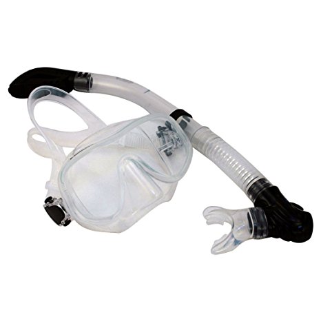 Promate Frameless Snorkeling Mask Dry Snorkel Gears for Scuba Diving Freediving Snorkeling