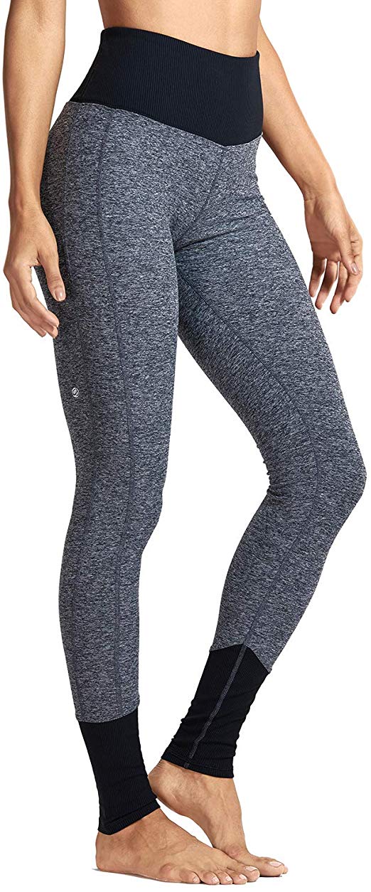 CRZ YOGA Women's High-Waist Over The Heel Leggings Tummy Control Sports Workout Athletic Jogger Lounge Pants -28.7 Inches