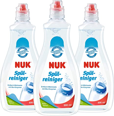 NUK Baby Bottle Cleanser | 500 ml | Ideal for Cleaning Baby Bottles, Teats & Accessories | Fragrance Free | pH Neutral | 3 Count (Amazon Exclusive)