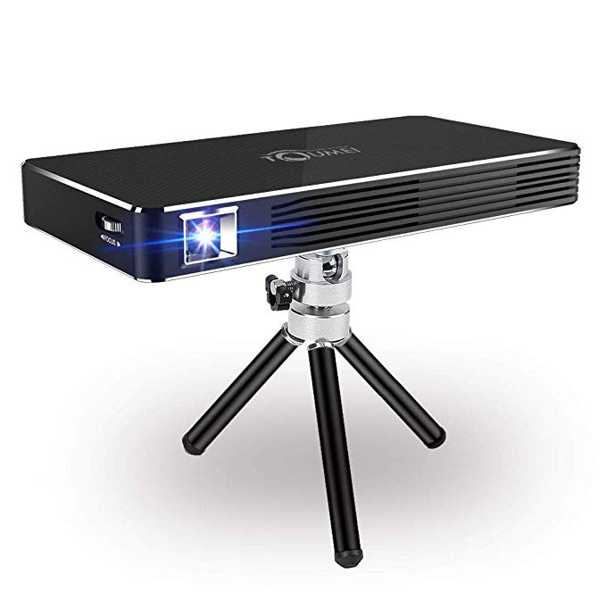 Mini Projector,Smart Pico DLP Projectors,New Android 7.1 Built-in Battery Wireless Projector Compatible Phone and 1080P Movie Player,HD Projector Include Warranty Support HDMI,USB,TF Card,Wifi(Black).