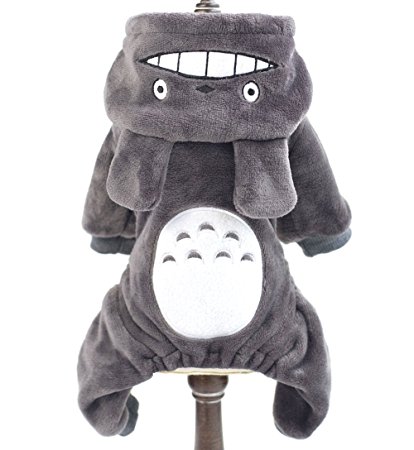 SMALLLEE_LUCKY_STORE Pet Small Dog/Cat Fleece Totoro Jumpsuit Pajamas Coat Halloween Costume