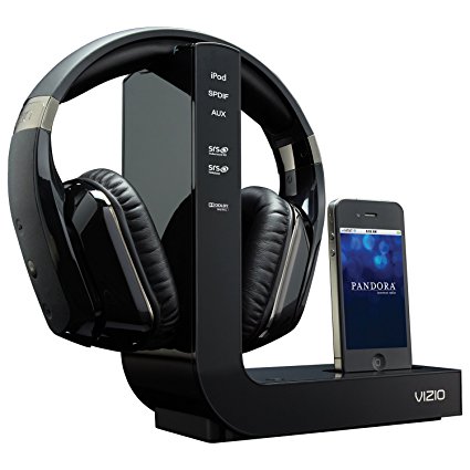 VIZIO XVTHP200 Active Noise Canceling High Definition Home Theater Headphones with Wireless Dock for iPod (Black) (Discontinued by Manufacturer)