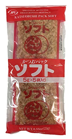 Dried Bonito Shavings Katsuobushi Pack Soft 5 Individual Packets Per Pack (1 Pack)