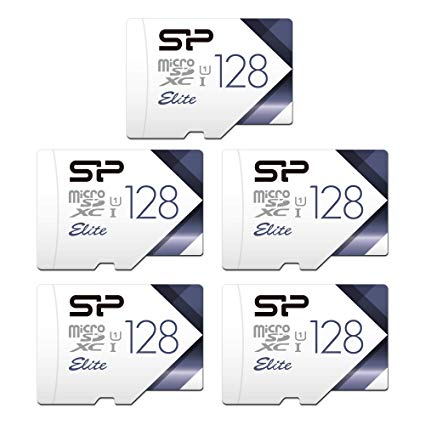 Silicon Power 128GB 5-Pack High Speed MicroSD Card with Adapter