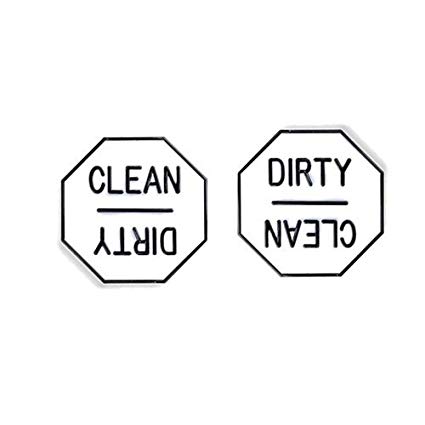 Fox Run 5935 Clean or Dirty Dishwasher Magnet, Plastic (2 Pack)