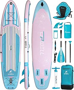 UPWELL Inflatable Stand Up Paddle Board with sup Accessories Including Backpack, Repairing Kits, Non-Slip Deck, Leash, 3 Fins, Paddle and Pump