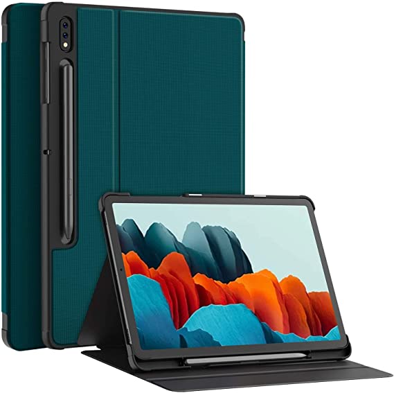 Soke Case For Samsung Galaxy Tab S8 11 Inch 2022 /Tab S7 11 Inch 2020, Premium TPU Back Shockproof Case With Pencil Holder, Folio Flip Magnet Smart Cover Support Auto Wake/Sleep, Teal