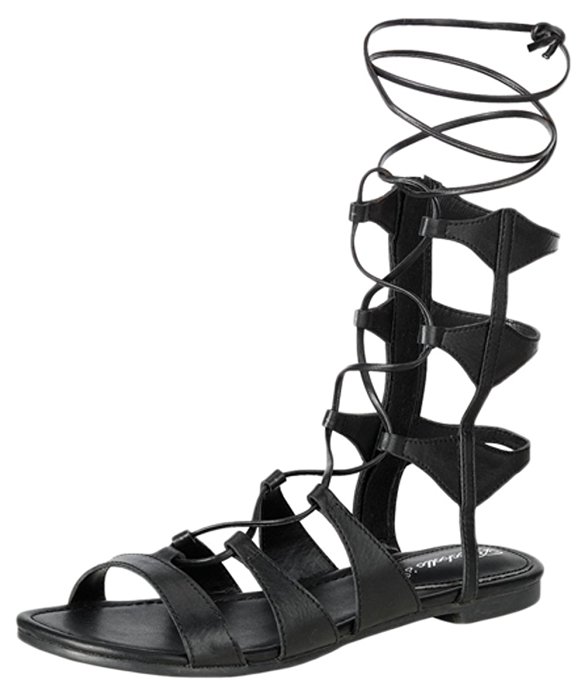 Breckelles EA51 Women Leatherette Open Toe Gilly Tie Wrap Gladiator Sandal