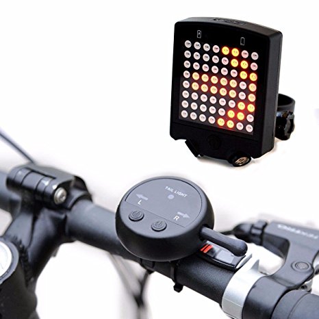 OUTERDO Bicycle Turn Signals 64 LED Waterproof Intelligent Wireless Remote Bicycle Rear Tail Light Bike Turn Signals Safety Warning Light