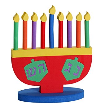 Hanukkah Menorah Toy for Kids Soft Foam Removeable Hanukkah Candles