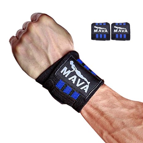 Mava Sports Wrist Wraps (1 Pair/2 Wraps) for Training & Workouts