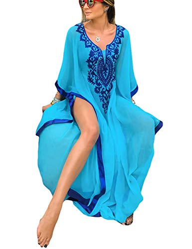 Bsubseach Women's Swimwear Turkish Kaftans Swimsuit Cover up Caftan Beach Long Dress