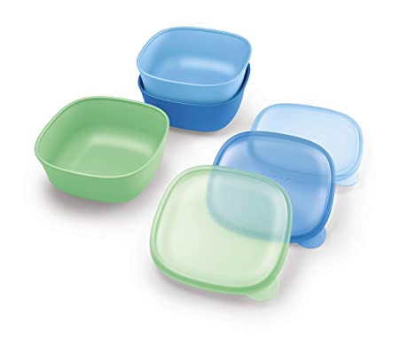 NUK Stacking Bowl and Lid, Assorted Colors, 3 Pack, 4  Months