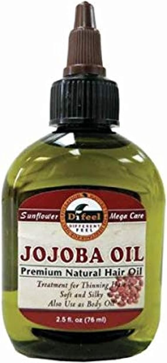 Difeel Premium Natural Hair Oil - Jojoba Oil, Treatment For Thinning Hair, For Soft, Silky & Moisturized Hair & Scalp, Reduces Hair Loss, Also Used As Body Oil, 70 g