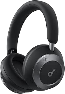 soundcore Space One Pro by Anker, Adaptive Active Noise Cancelling Headphones Driven by 6 Mics, Super Foldable Design, 60H Lossless Audio, Ultra-Fast Charging, Hi-Res Wireless Audio, Comfortable Fit