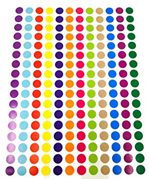 Tag-A-Room 1/2 Inch Round Color Coding Circle Dot Sticker Labels, 12 Bright Colors, 8 1/2" x 11" Sheet (2040 Pack)