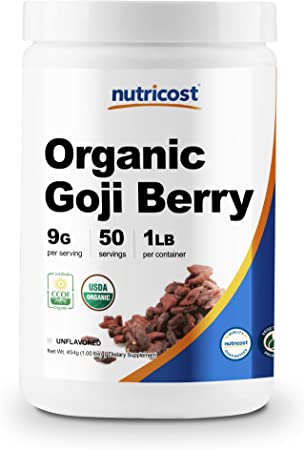 Nutricost Organic Goji Berry Powder (1lb) - USDA Certified Organic, Gluten Free, Non-GMO, Vegan