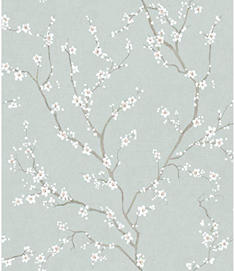 RoomMates Blue Cherry Blossom Peel and Stick Wallpaper