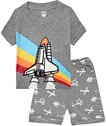 Boys Pajamas Airplane Cotton Kids Clothes Short Sets Toddler Cartoon PJs