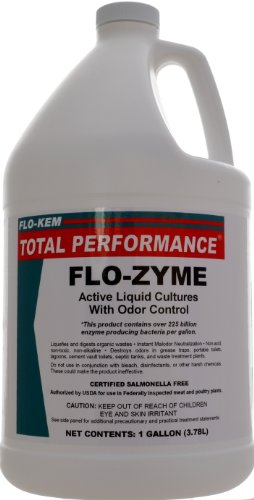 Flo-Kem 5195 Flo-Zyme Bio-Enzyme Drain Opener/Deoderizer with Pleasant Scent, 1 Gallon Bottle, Milky White