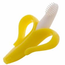 Teething Toys. Baby Banana teether, Best teether, 100% non-toxic highest quality silicone. Training Toothbrush, Safe flexible material. Premium quality teether.