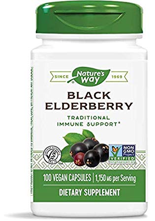 Black Elderberry Berries & Flowers Nature's Way 100 Caps