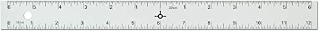 Alumicolor 1591-1 Aluminum Straight Edge with Center Finding Back, 12IN, Silver
