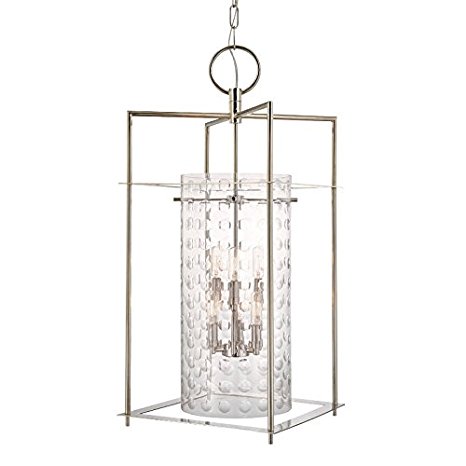 Esopus 6-Light Pendant - Polished Nickel Finish with Clear Glass Shade